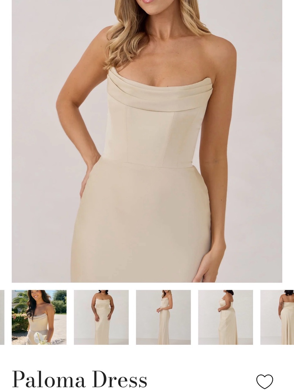 Park & Fifth Strapless Paloma Dress in Soft Cream